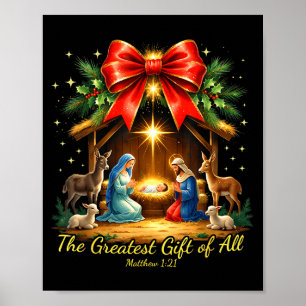 Poster Le plus beau cadeau de Noël Nativité Chrétien Chri