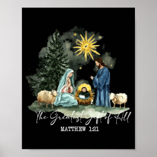 Poster Le plus beau cadeau de Noël Nativité Xmas B