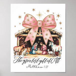 Poster Le plus beau cadeau de tous Noël Jésus Chrétien