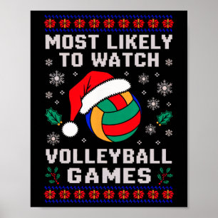 Poster Le plus probable regarder Volleyball Père Noël Mat