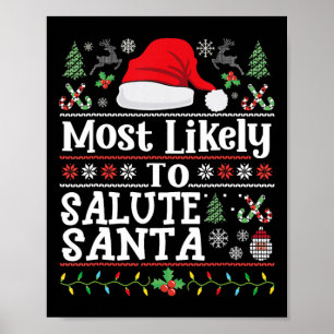 Poster Le plus susceptible de saluer Père Noël- le bras d