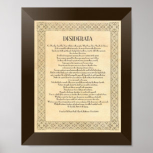 Poster Le poème de desiderata par Ehrmann maximum