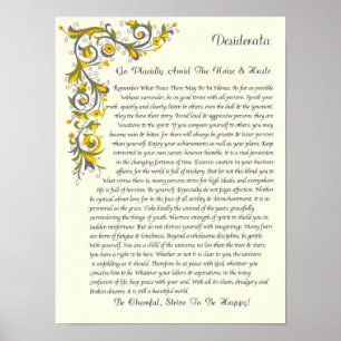 Poster Le poème de desiderata par Ehrmann maximum