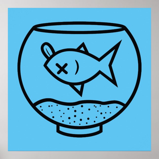 POSTER LE POISSON MORT DANS UN BOL DE POISSON ILLUSTRATIO (Devant)