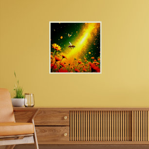 Poster Le pollen doré des abeilles explose Joy Design