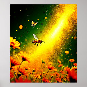 Poster Le pollen doré des abeilles explose Joy Design