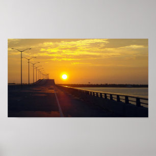 Poster Le pont Bay au coucher du soleil