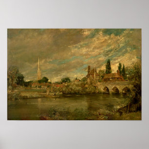 Poster Le pont de Harnham et de cathédrale de Salisbury