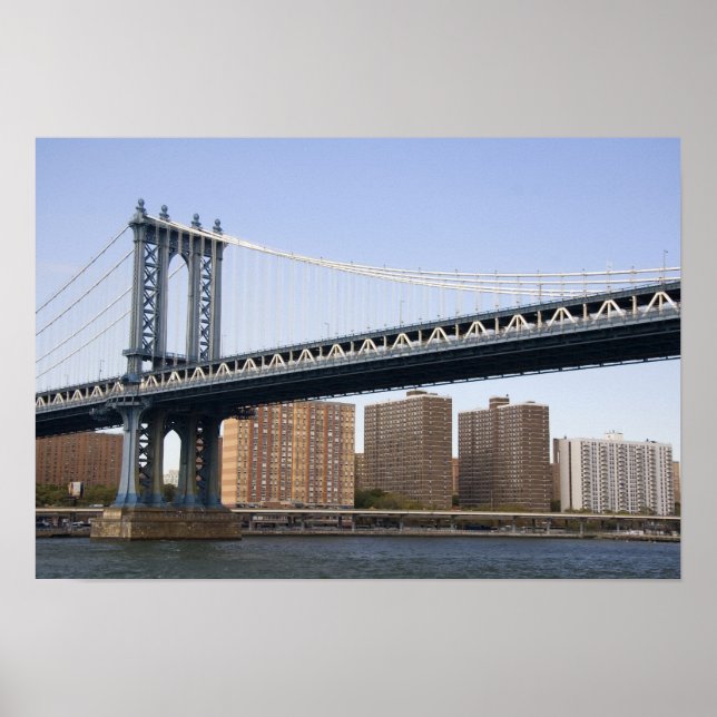 Poster Le pont de Manhattan qui enjambe la rivière East (Devant)