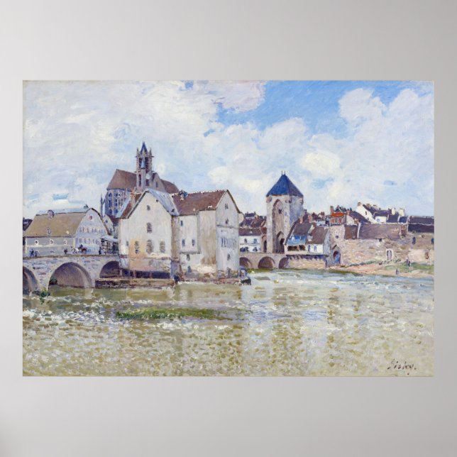 Poster Le Pont de Moret, Alfred Sisley (Devant)