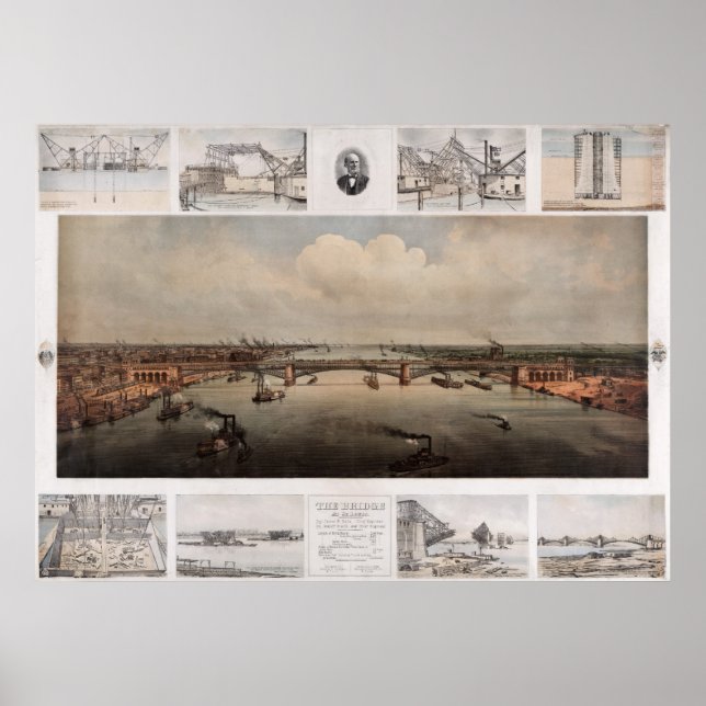 Poster Le pont de St. Louis Missouri (Devant)