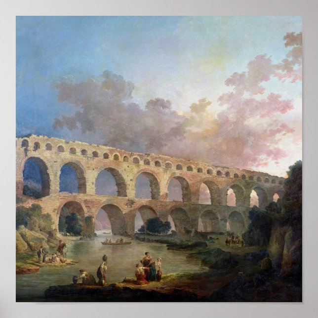Poster Le Pont du Gard, Nîmes, c.1786 (Devant)