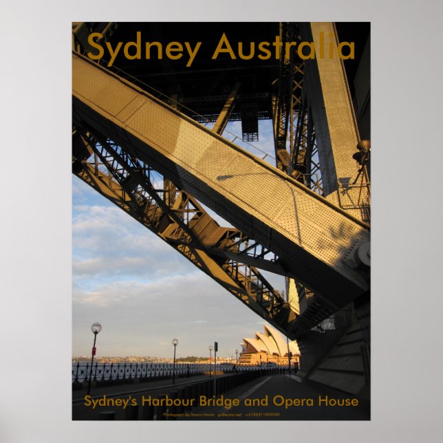 Poster Le pont du port et l'opéra de Sydney (Devant)