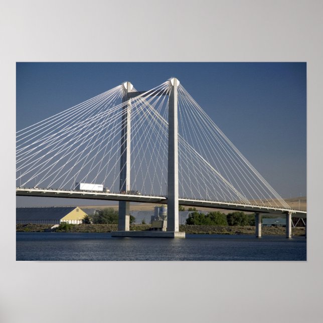 Poster Le pont Ed Hendler s'étend sur la rivière Columbia (Devant)