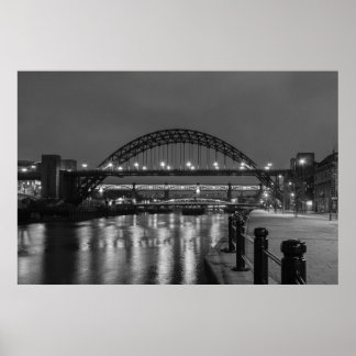 Poster Le pont Tyne de nuit