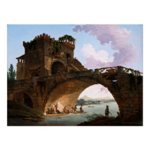 Poster Le Ponte Salario par Hubert Robert