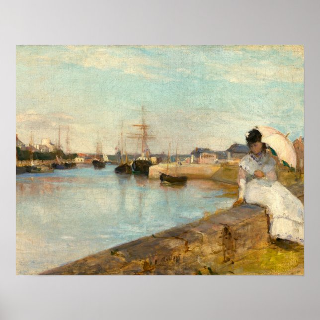Poster Le port de Lorient par Berthe Morisot (Devant)