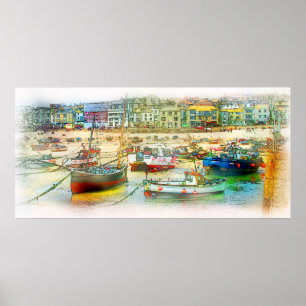 POSTER LE PORT EN TANT QUE PEINTURE