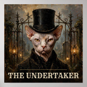 Poster Le portrait de chat Sphynx de l'Undertaker Western