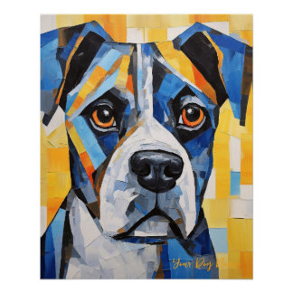 Poster Le Portrait de Chien Boxer 004 - Sable Gabriel