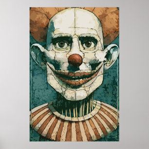 Poster le portrait de marionnette clown