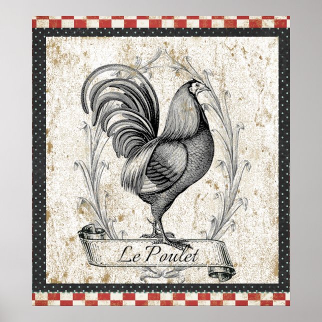 Poster Le Poulet Poulet Vintage (Devant)