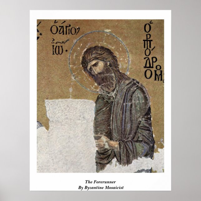 Poster Le Précurseur Par Mosaiciste Byzantin (Devant)
