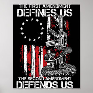 Poster Le Premier Amendement Définit Un Drapeau Américain