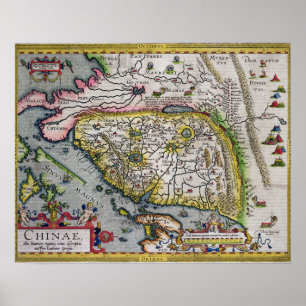 Poster Le premier Atlas occidental Chine   1584