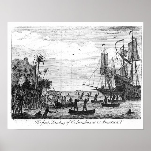 Poster Le premier débarquement de Columbus en Amérique (Devant)