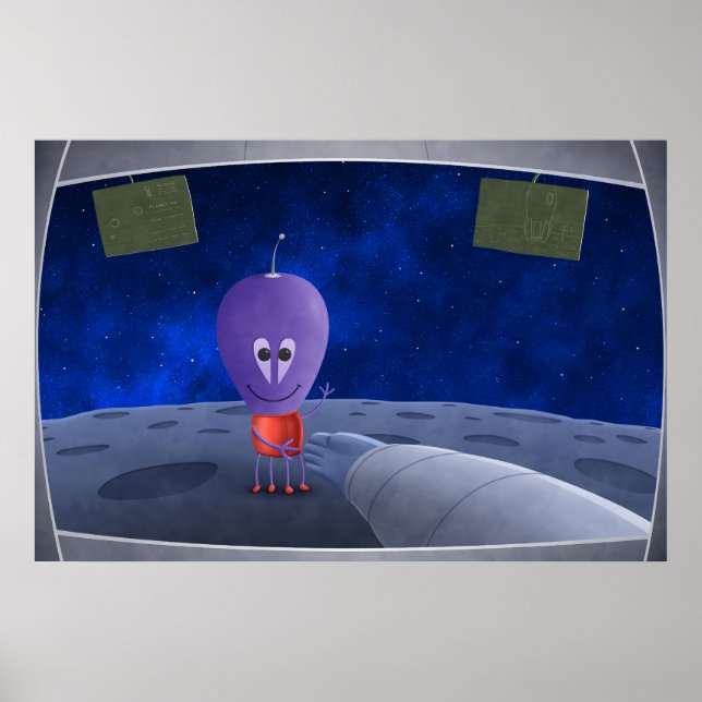 Poster Le premier homme accueillant des Aliens (Devant)