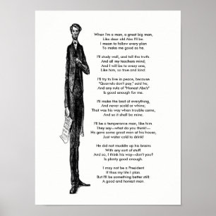 Poster Le Président Abraham Lincoln rend hommage au poème