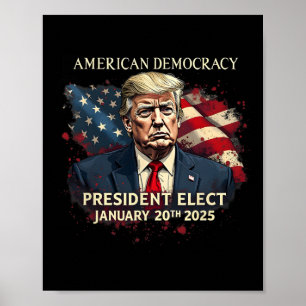 Poster Le président américain de la démocratie élit Donal
