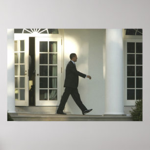 Poster Le président Barack dans une profonde réflexion su