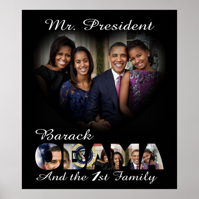 Poster Le président Barack Obama et la 1ère famille (Devant)