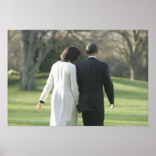 Poster Le président Barack Obama et la première dame Mich