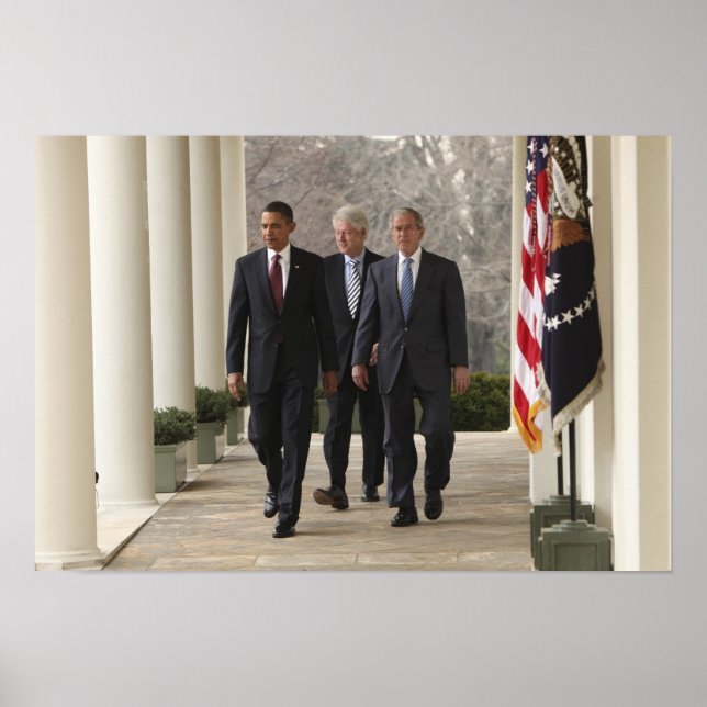 Poster Le président Barack Obama et les anciens président (Devant)
