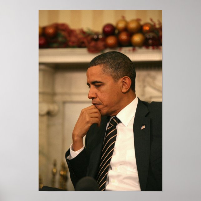 Poster Le président Barack Obama réfléchit à la rencontre (Devant)
