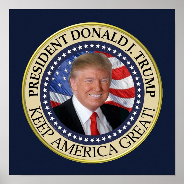 Poster Le président Donald Trump 2020 garde l'Amérique gr (Devant)