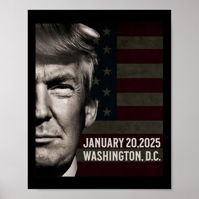 Poster Le Président Donald Trump 2025 Date d'ouverture (Devant)
