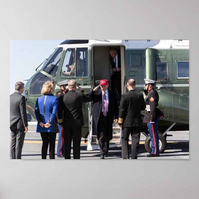 Poster Le président Donald Trump quitte Marine One (Devant)