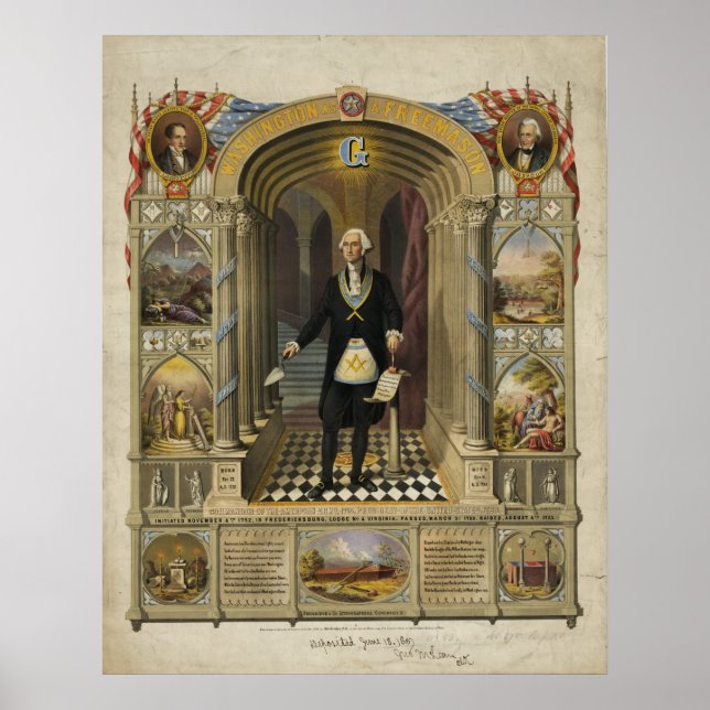 Poster Le président George Washington comme franc-maçon (Devant)