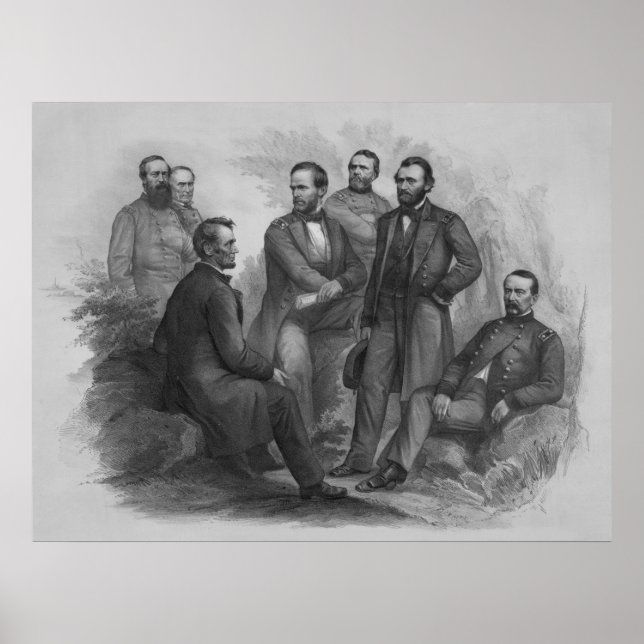 Poster Le président Lincoln et ses commandants (Devant)