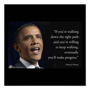 Poster Le président Obama et la citation "Faire des progr