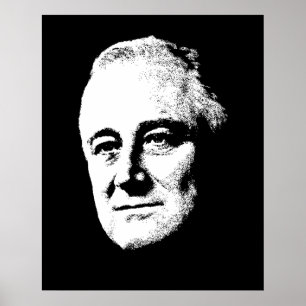 Poster Le président Roosevelt - noir et blanc