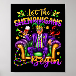 Poster Le Président Trump Mardi Gras Drôle Laisser Shenan
