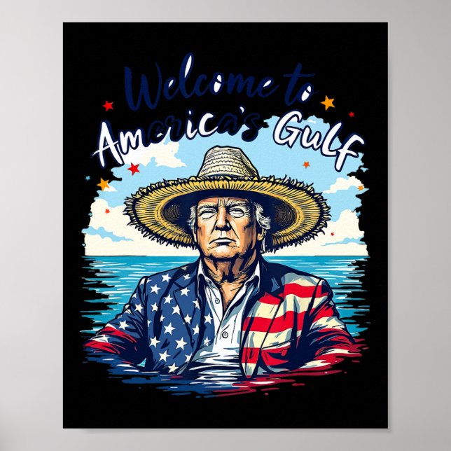 Poster Le président Trump Sombrero conçoit le modèle amér (Devant)