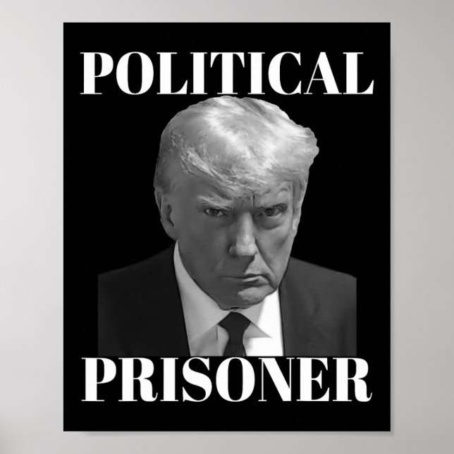 Poster Le prisonnier Donald J. Trump Black &amp; White Mu (Devant)