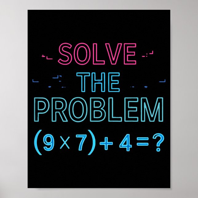 Poster Le problème de maths 67 mème (Devant)