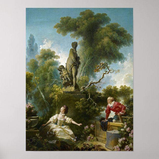 Poster Le progrès de l'amour, La rencontre de Fragonard (Devant)